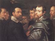 Peter Paul Rubens Peter Paul and Pbilip Rubeens with their Friends or Mantuan Friendsship Portrait (mk01) oil painting artist
